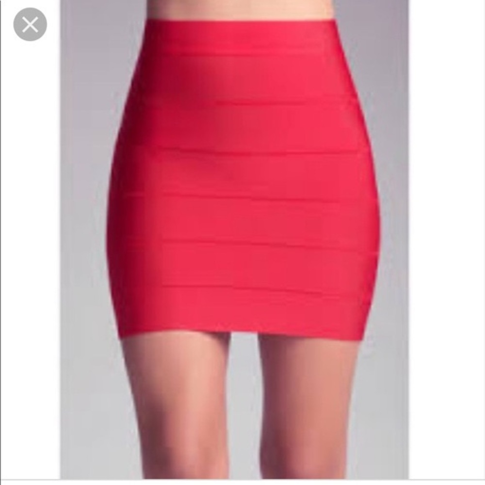 BCBG Red Bandage Bodycon Skirt